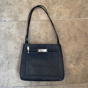 Fossil Black Leather Shoulder Bag medium size